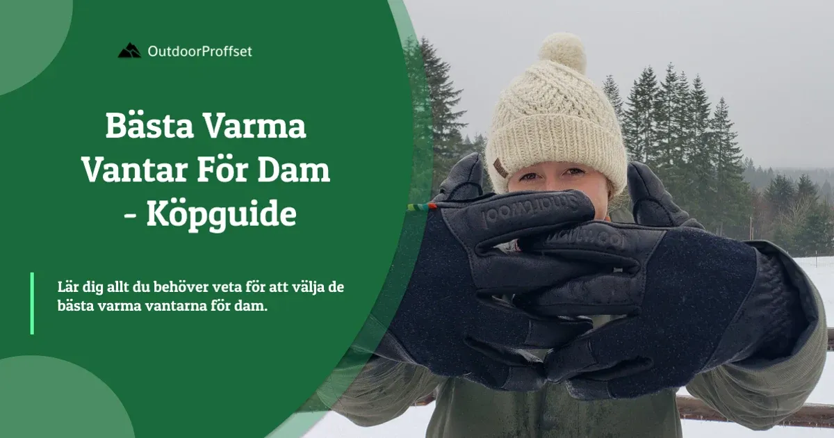 Kvinna i mössa formar ram med händerna i svarta handskar