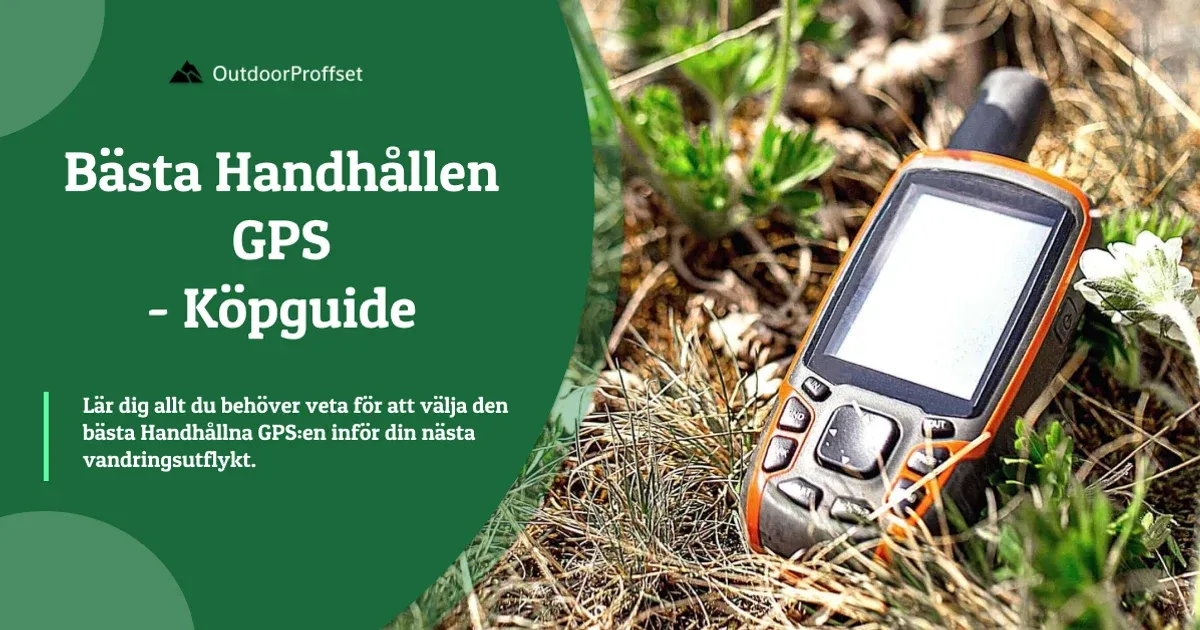 Handhållen GPS ligger i gräs bland höstblommor