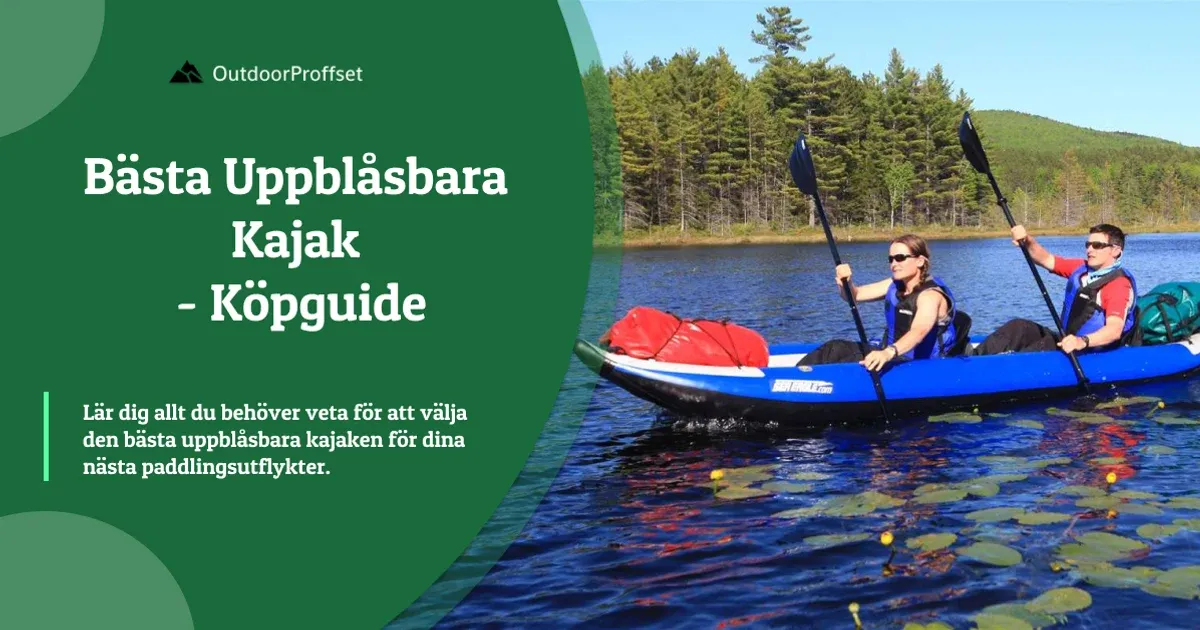 Två paddlare i uppblåsbar tandemkajak på skogssjö