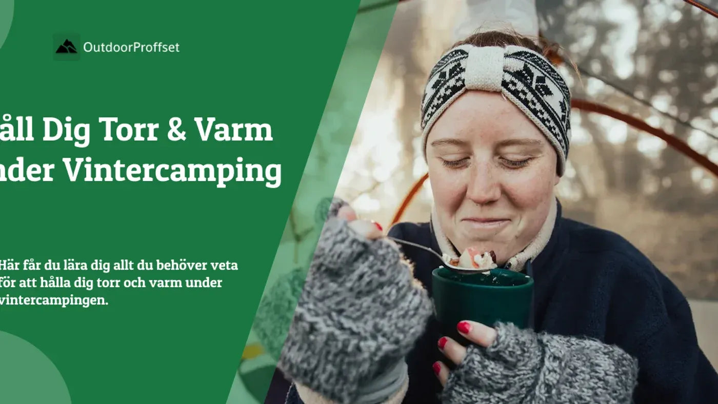 Tält uppställt i snötäckt vinterlandskap under vintercamping