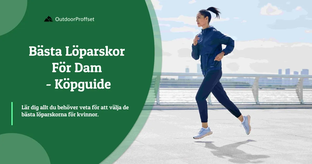 Kvinna i blå jacka joggar längs vattenpromenad