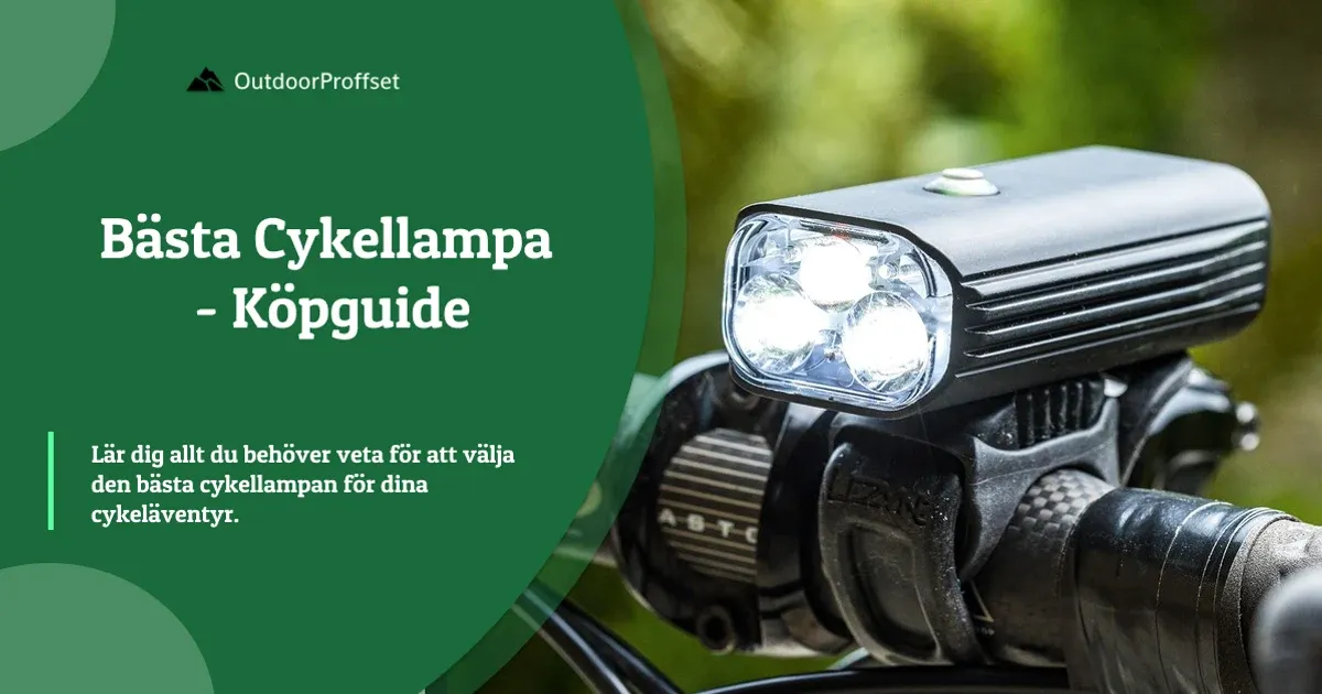 Cykellampa monterad på styre med tänt ljussken