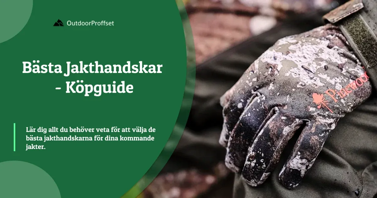 Närbild på kamouflagehandske märkt Pinewood