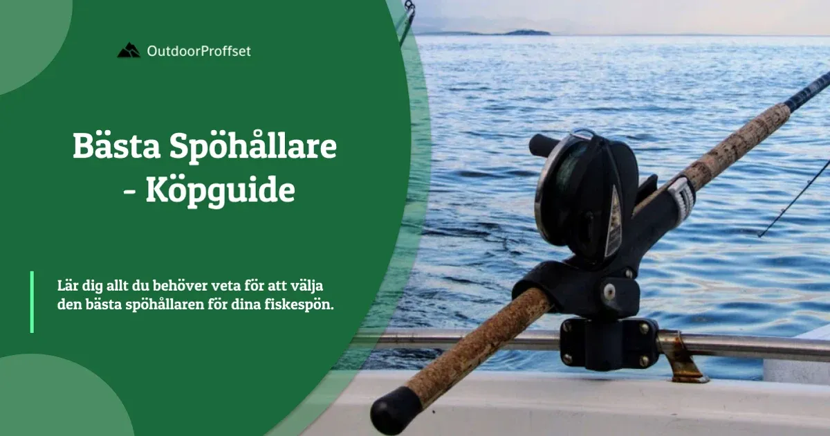 Omslagsbild till köpguiden om spöhållare, spö monterat i hållare på båt