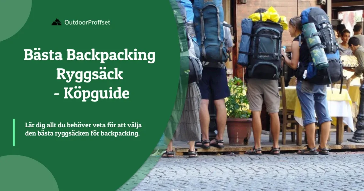 Resenärer med stora ryggsäckar på gatstensgata