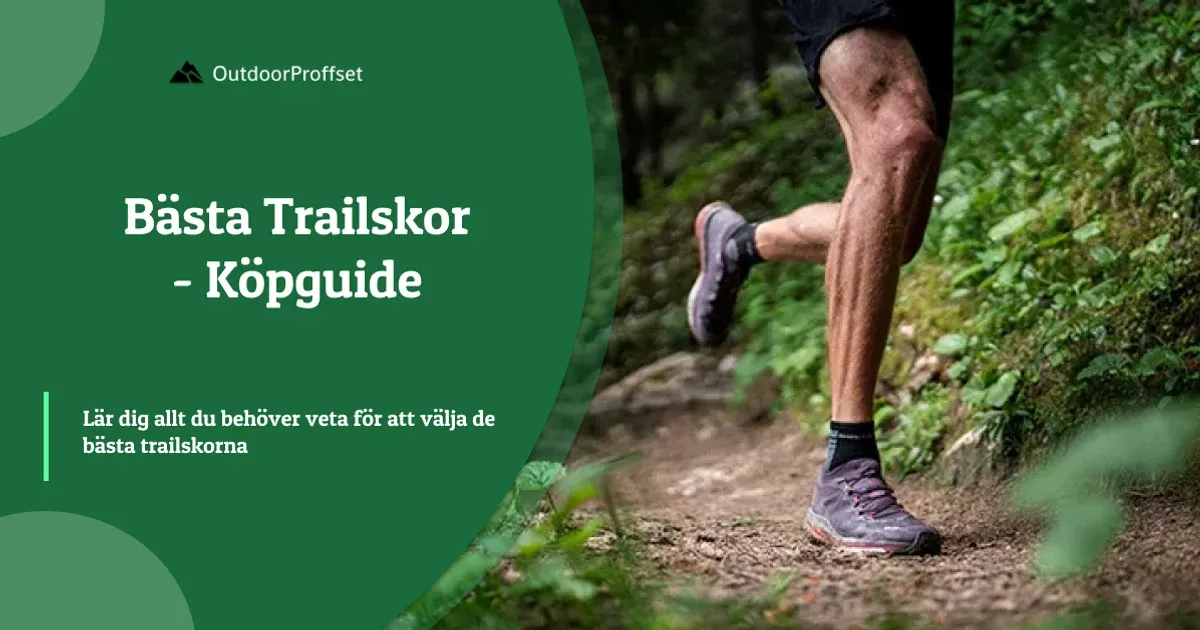 Löpares ben och trailskor på skogsstig