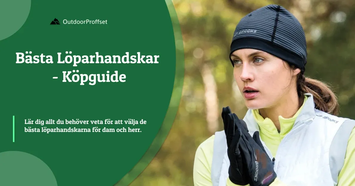 Kvinna i mössa och löparhandskar utomhus i skog