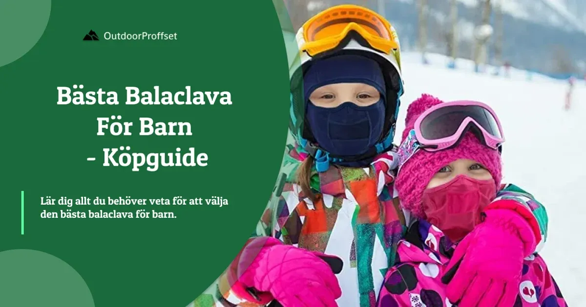 Två barn i balaclava och skidglasögon i backen