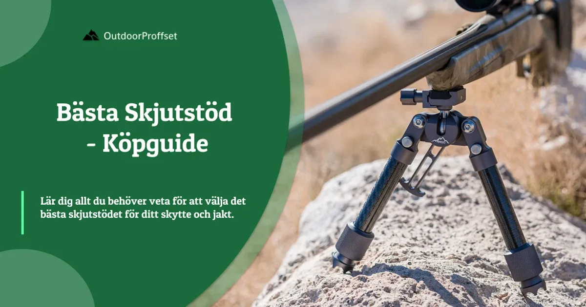 Omslagsbild till köpguiden om skjutstöd, med bipod monterat på gevär