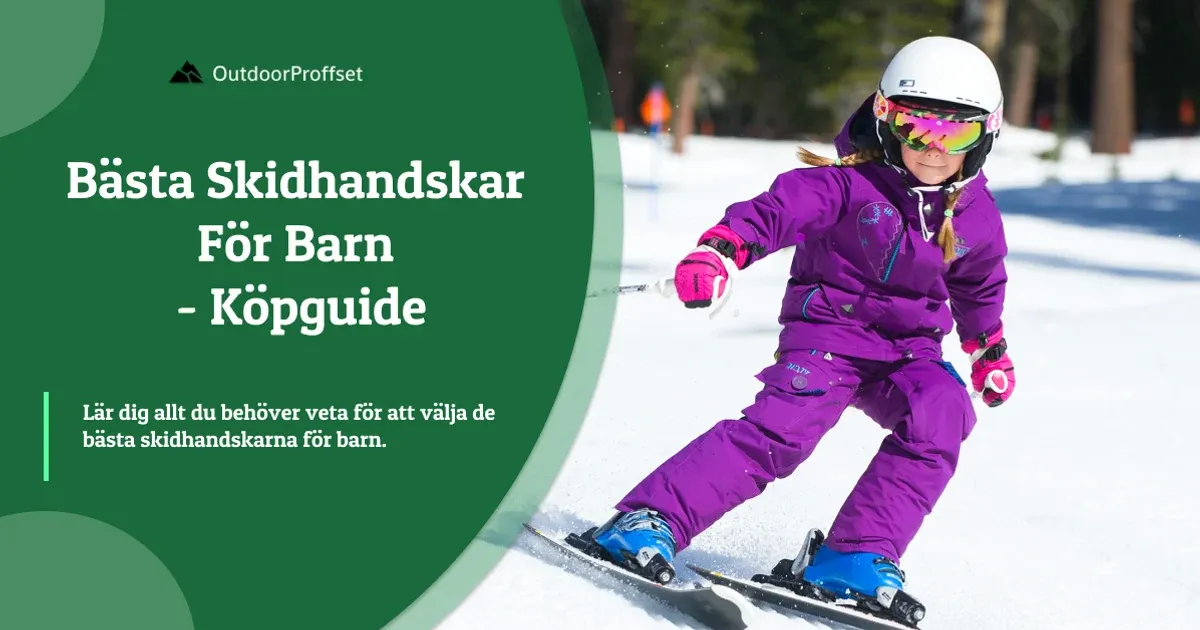 Flicka i lila skidkläder och rosa skidvantar åker utför