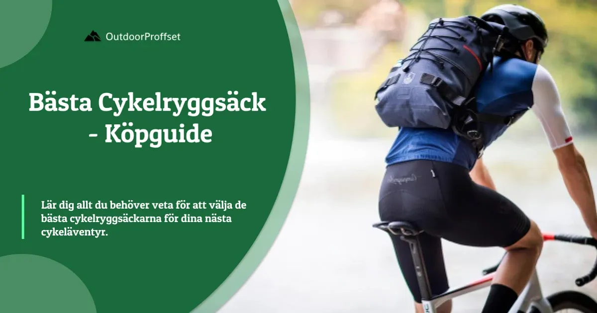 Cyklist med cykelryggsäck på ryggen i böjd position